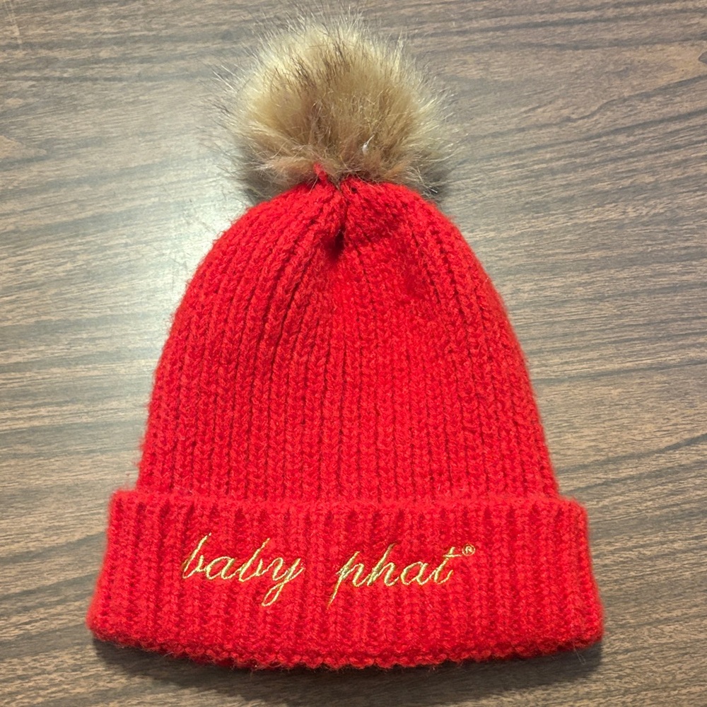 Baby Phat Red Knit Beanie Hat